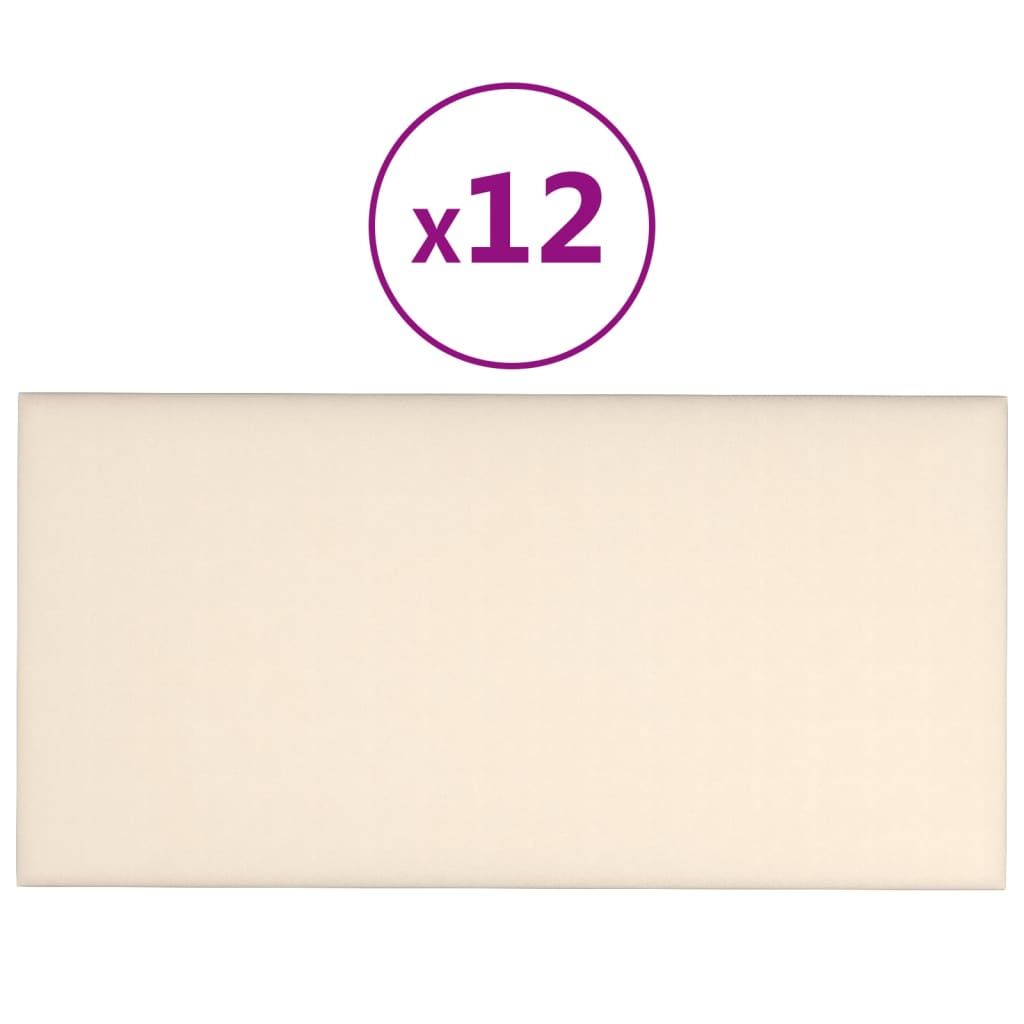 Panele ścienne vidaxl 12 szt. 0,54 m² 30x15 cm aksamitne krem ​​-rozkład