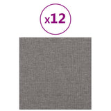 Panele ścienne vidaxl 12 St 1,08 m² 30x30 cm materiał jasnoszary