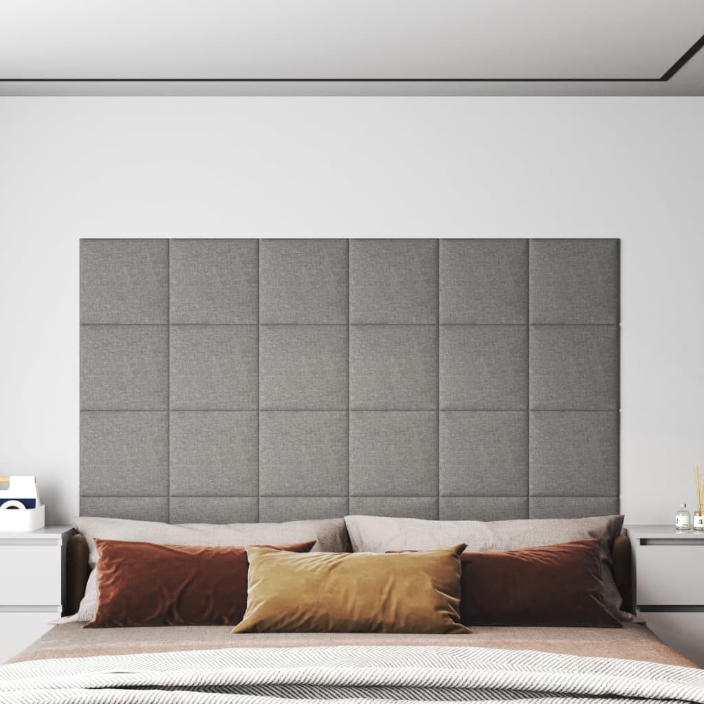 Panele ścienne vidaxl 12 St 1,08 m² 30x30 cm materiał jasnoszary