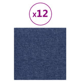 Panele ścienne vidaxl 12 St 1,08 m² 30x30 cm Tkanina niebieska