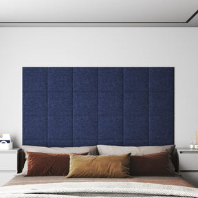 Panele ścienne vidaxl 12 St 1,08 m² 30x30 cm Tkanina niebieska