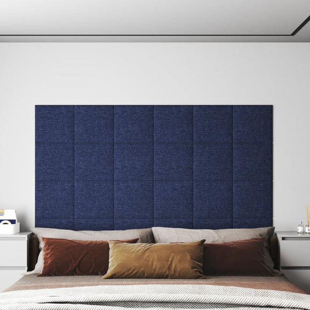 Panele ścienne vidaxl 12 St 1,08 m² 30x30 cm Tkanina niebieska