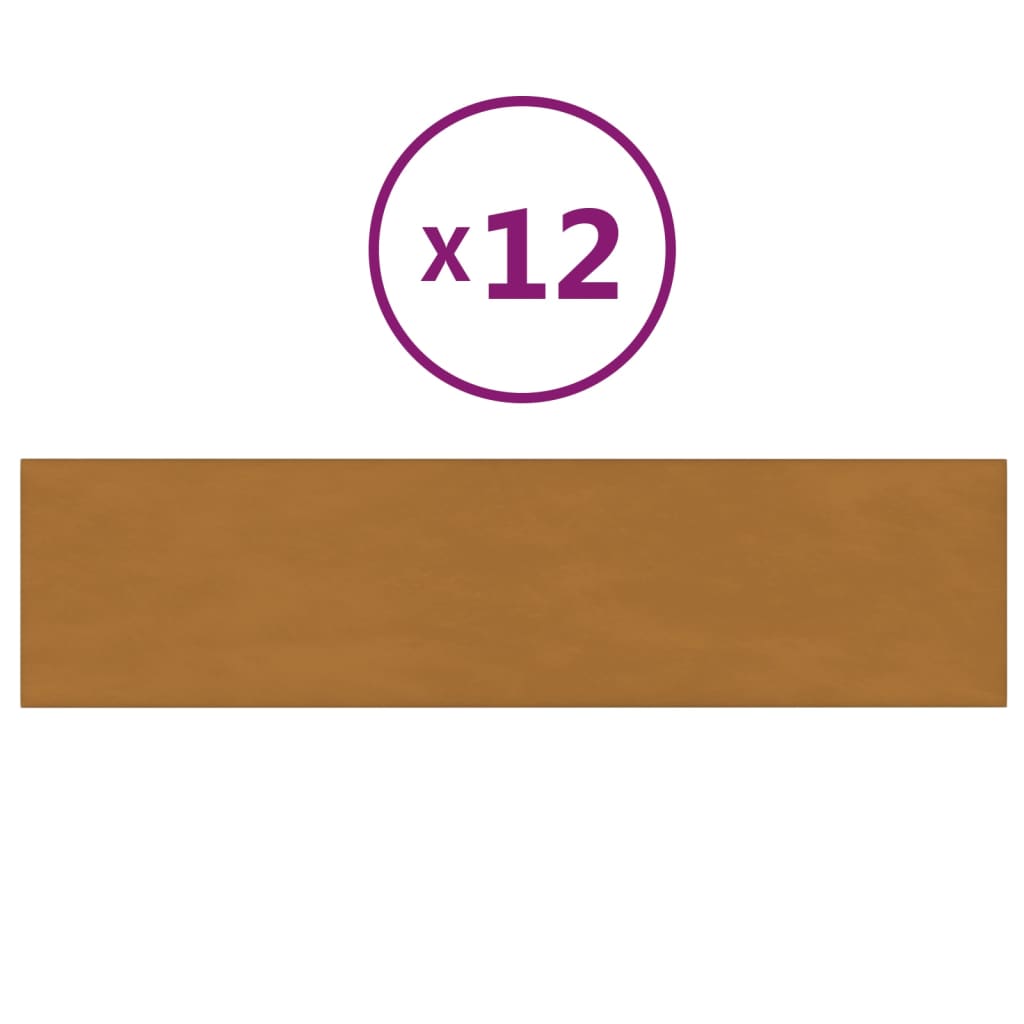 Panele ścienne vidaxl 12 St 1,08 m² 60x15 cm aksamitne brąz