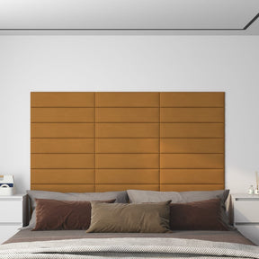 Panele ścienne vidaxl 12 St 1,08 m² 60x15 cm aksamitne brąz