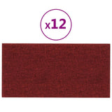 Panele ścienne vidaxl 12 St 2,16 m² 60x30 cm tkaninowe wino czerwone