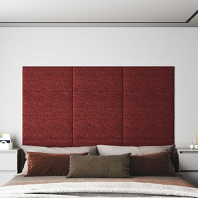 Panele ścienne vidaxl 12 St 2,16 m² 60x30 cm tkaninowe wino czerwone