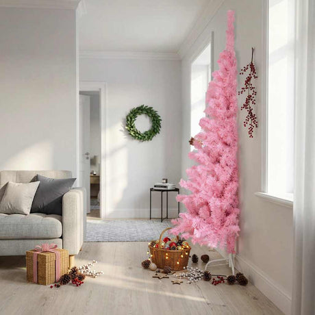Vidaxl kunstkerstboom ze standardowym pół 240 cm PVC Róż