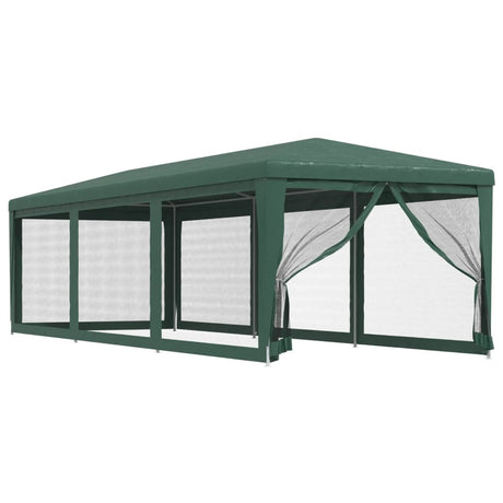 Namiot imprezowy vidaxl z 8 -siatkowymi ścianami bocznymi 3x9 m HDPE Green