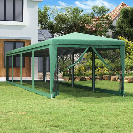 Namiot imprezowy vidaxl z 10 siatkami bocznymi 3x12 m HDPE Green