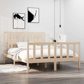 Vidaxl bedframe massief hout 135x190 cm