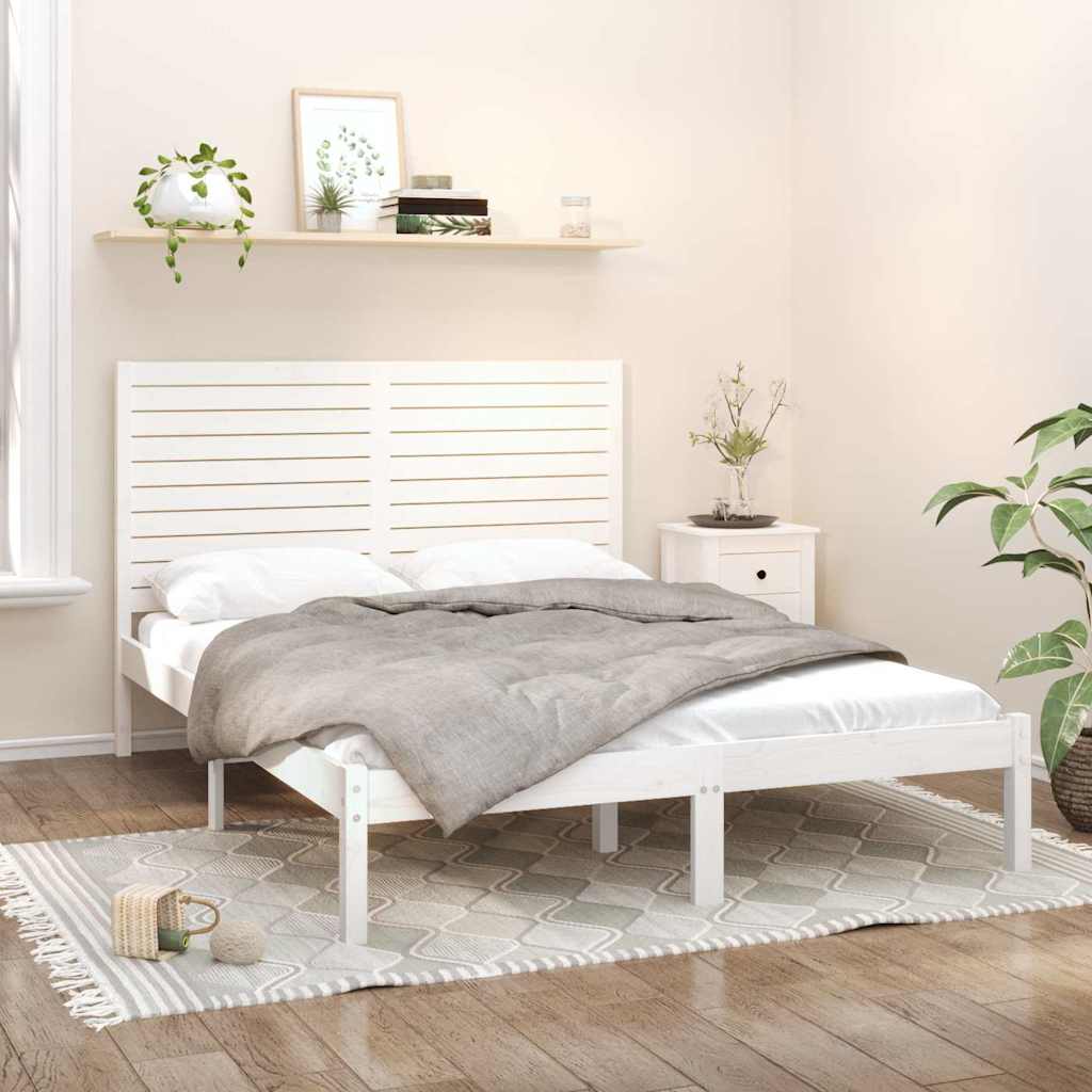 Vidaxl bedframe massief hout wit 160x200 cm