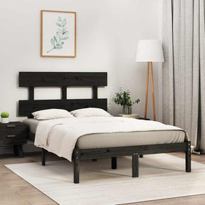 Vidaxl bedframe massief hout zwart 140x190 cm