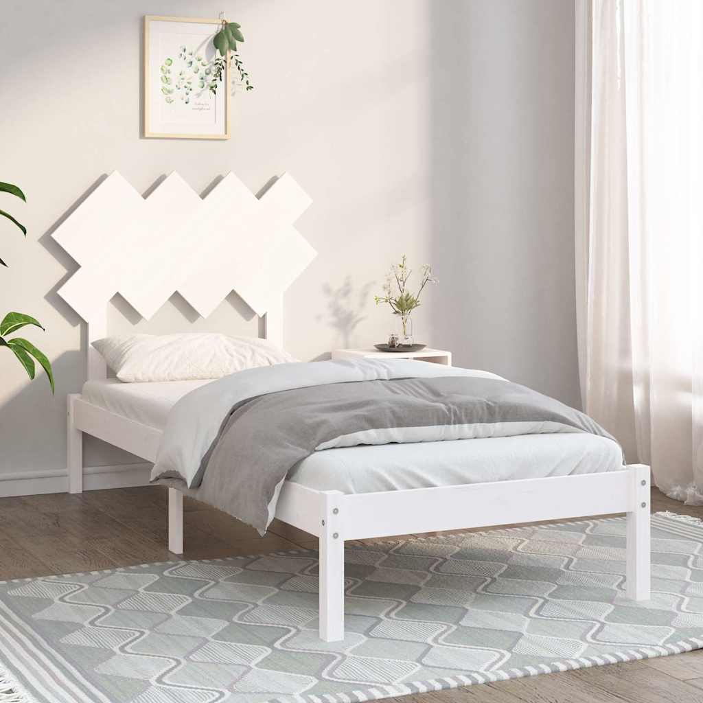Vidaxl bedframe massief hout wit 90x190 cm