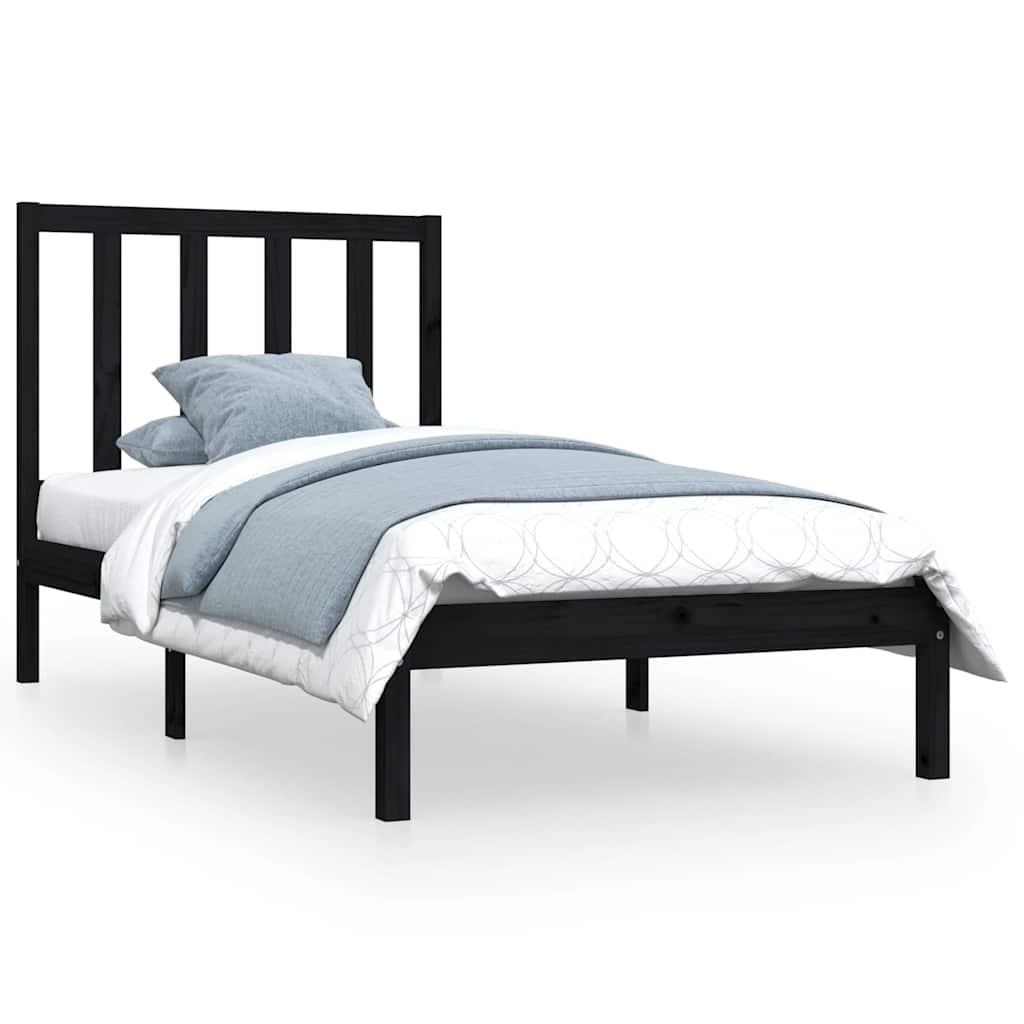 Vidaxl bedframe massief grenenhout zwart 100x200 cm