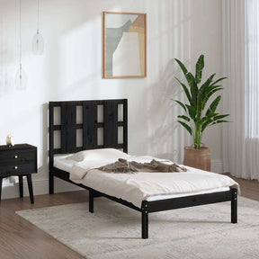 Vidaxl bedframe massief hout zwart 75x190 cm