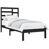 Vidaxl bedframe massief hout zwart 75x190 cm