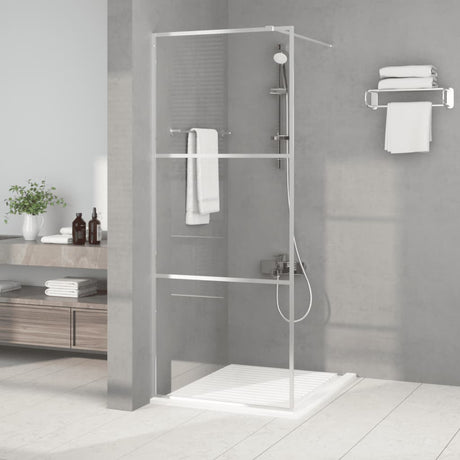 Vidaxl Walk-in Shower Wall 80x195 cm przezroczysty ESG Glass Srebrny kolor