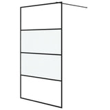 Vidaxl Walk-in Shower Wall 115x195 cm Halfmat ESG-GLA Black
