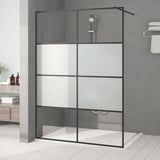 Vidaxl Walk-in Shower Wall 140x195 cm Half-Mat ESG Glass Black