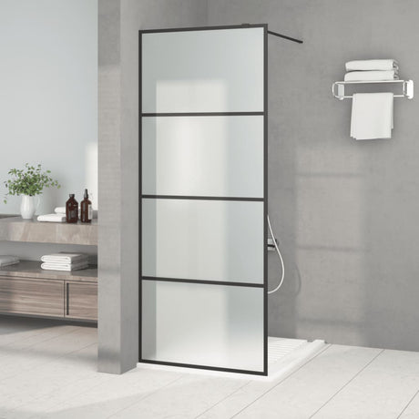 Vidaxl Walk-in Shower Wall 80x195 cm mat esg szklany czarny