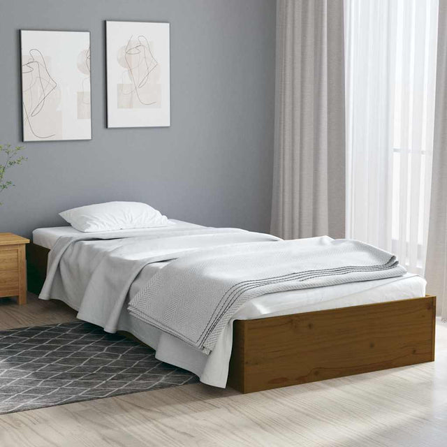 Vidaxl bedframe massief hout honingbruin 75x190 cm