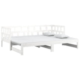 Vidaxl slaapbank uitschuifbaar massief grenenhout wit 2x(80x200) cm