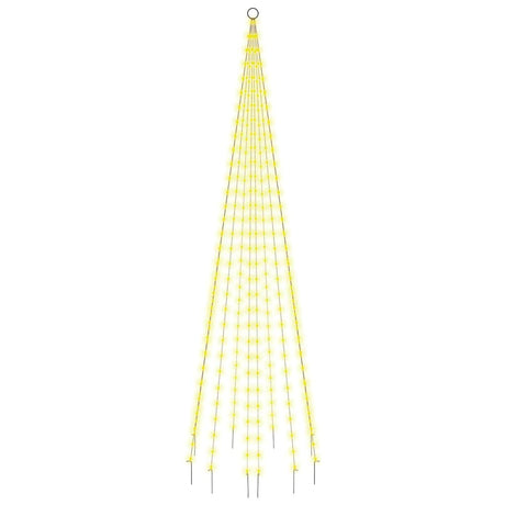 Vidaxl Flagpole Choinka 310 diody LED ciepły biały 300 cm