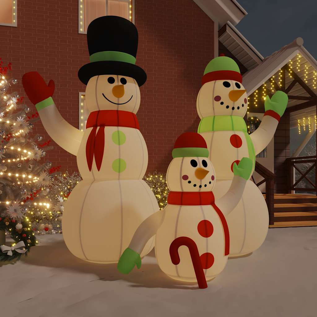 Vidaxl opblaasbare sneeuwpopfamilie met led’s 500 cm