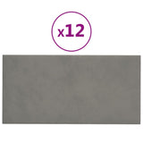 Panele ścienne vidaxl 12 St 2,16 m² 60x30 cm aksamitne jasnoszary