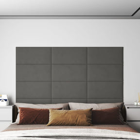 Panele ścienne vidaxl 12 St 2,16 m² 60x30 cm aksamitne ciemnoszary