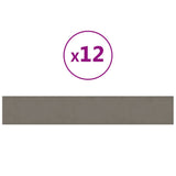 Panele ścienne vidaxl 12 St 1,62 m² 90x15 cm aksamitne jasnoszary