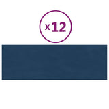Vidaxl Panele ścienne 12 St 3,24 m² 90x30 cm aksamitne niebieskie