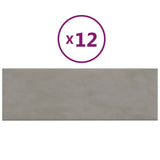 Panele ścienne vidaxl 12 St 3,24 m² 90x30 cm aksamitne jasnoszary