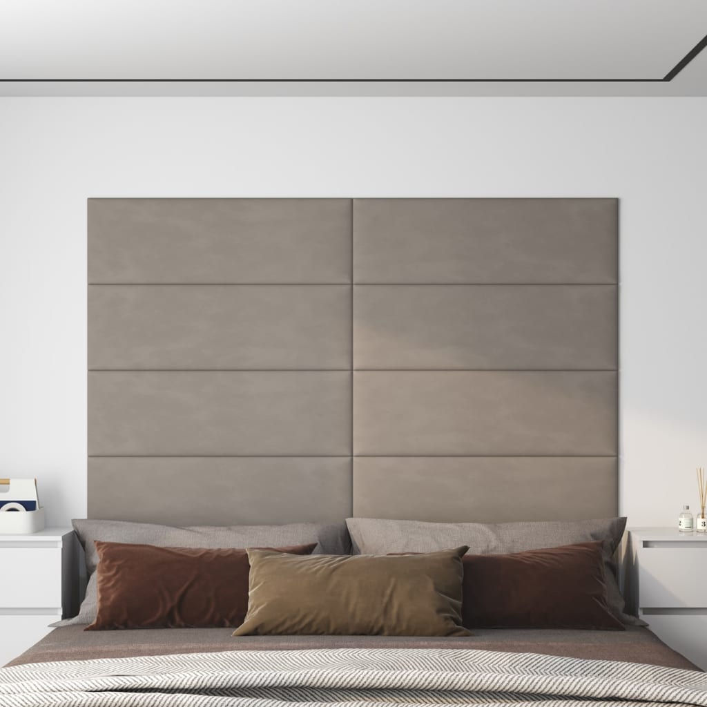 Panele ścienne vidaxl 12 St 3,24 m² 90x30 cm aksamitne jasnoszary