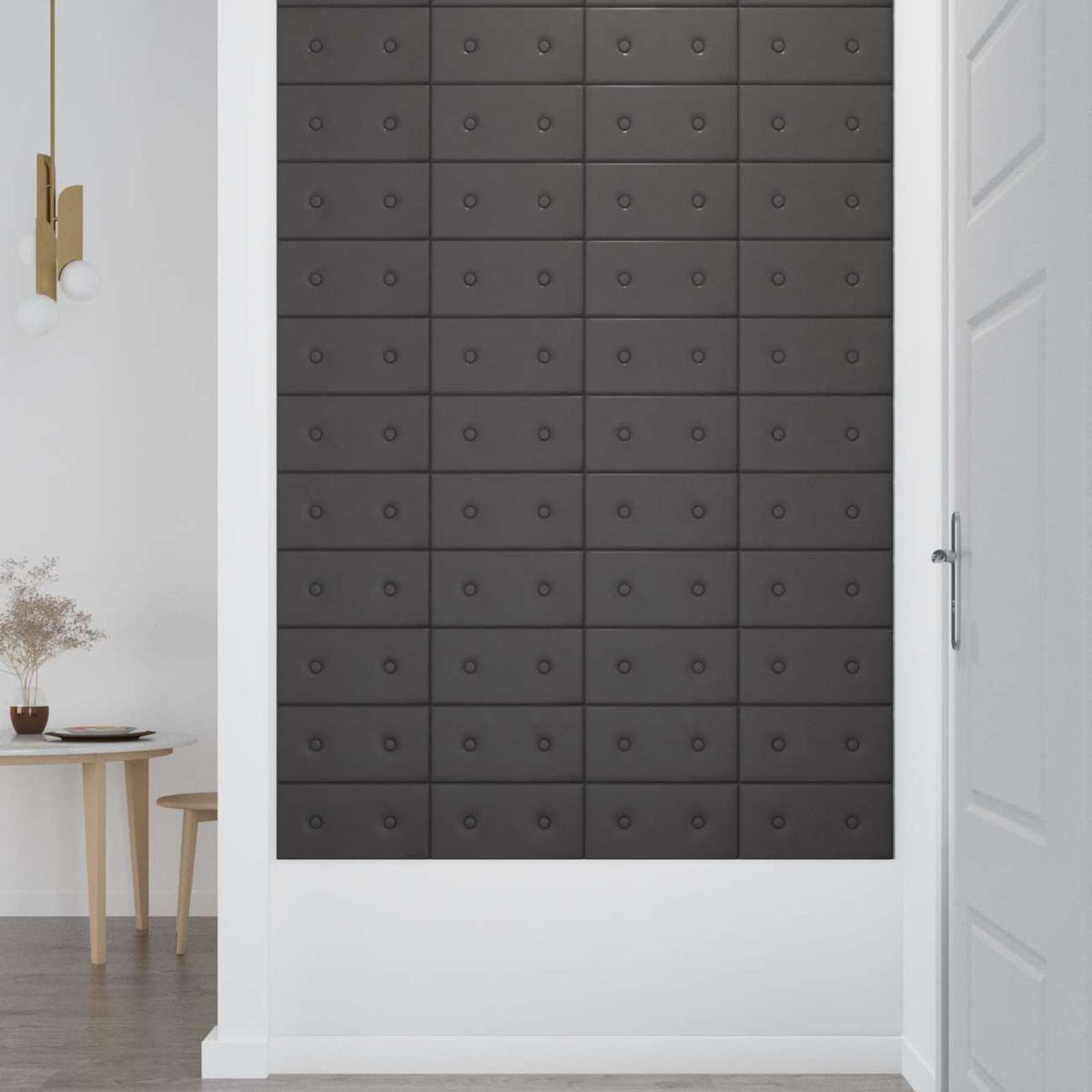 Vidaxl wandhoofdbord 12 st grijs nep leer