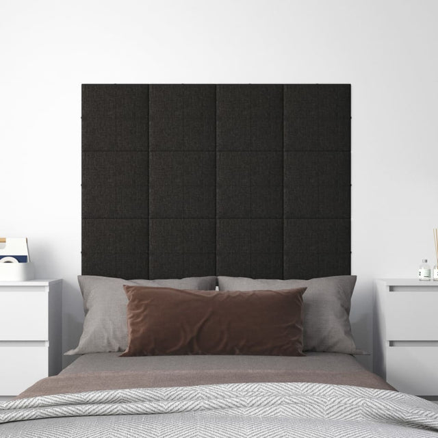 Panele ścienne vidaxl 12 St 1,08 m² 30x30 cm Black