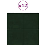 Panele ścienne vidaxl 12 St 1,08 m² 30x30 cm aksamitne ciemnozielone