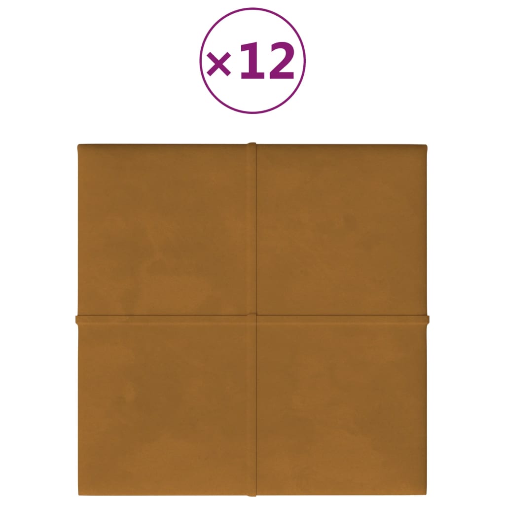 Panele ścienne vidaxl 12 St 1,08 m² 30x30 cm Velvet Brown