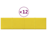 Panele ścienne vidaxl 12 St 1,08 m² 60x15 cm Materiał jasnożółty