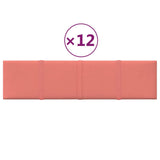Panele ścienne vidaxl 12 St 1,08 m² 60x15 cm aksamitne różowe