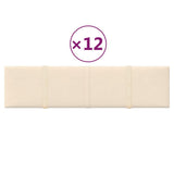 Panele ścienne vidaxl 12 St 1,08 m² 60x15 cm aksamitne krem ​​-kolory