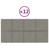 Panele ścienne vidaxl 12 St 2,16 m² 60x30 cm aksamitne jasnoszary