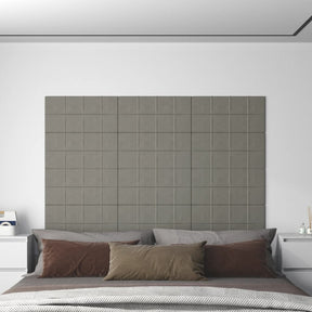 Panele ścienne vidaxl 12 St 2,16 m² 60x30 cm aksamitne jasnoszary