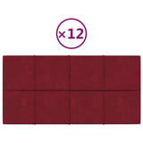 Panele ścienne vidaxl 12 St 2,16 m² 60x30 cm aksamitne wino czerwone