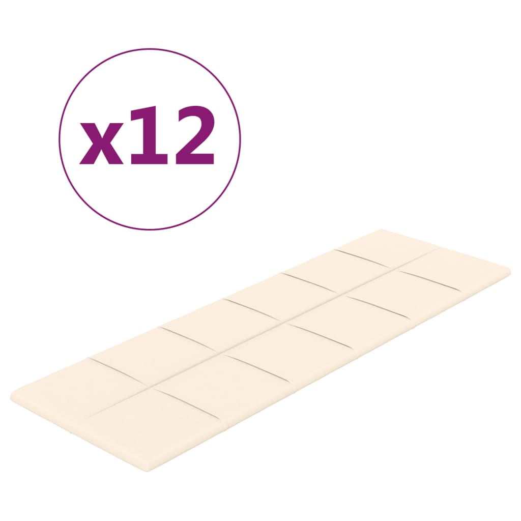 Panele ścienne vidaxl 12 St 3,24 m² 90x30 cm aksamitne krem ​​-kolory