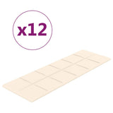 Panele ścienne vidaxl 12 St 3,24 m² 90x30 cm aksamitne krem ​​-kolory