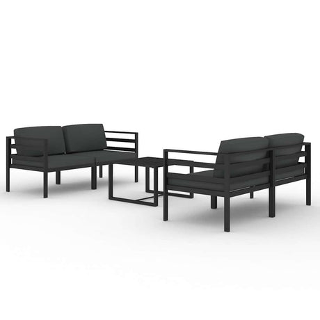 Vidaxl 5-delige loungeset met kussens aluminium antracietkleurig