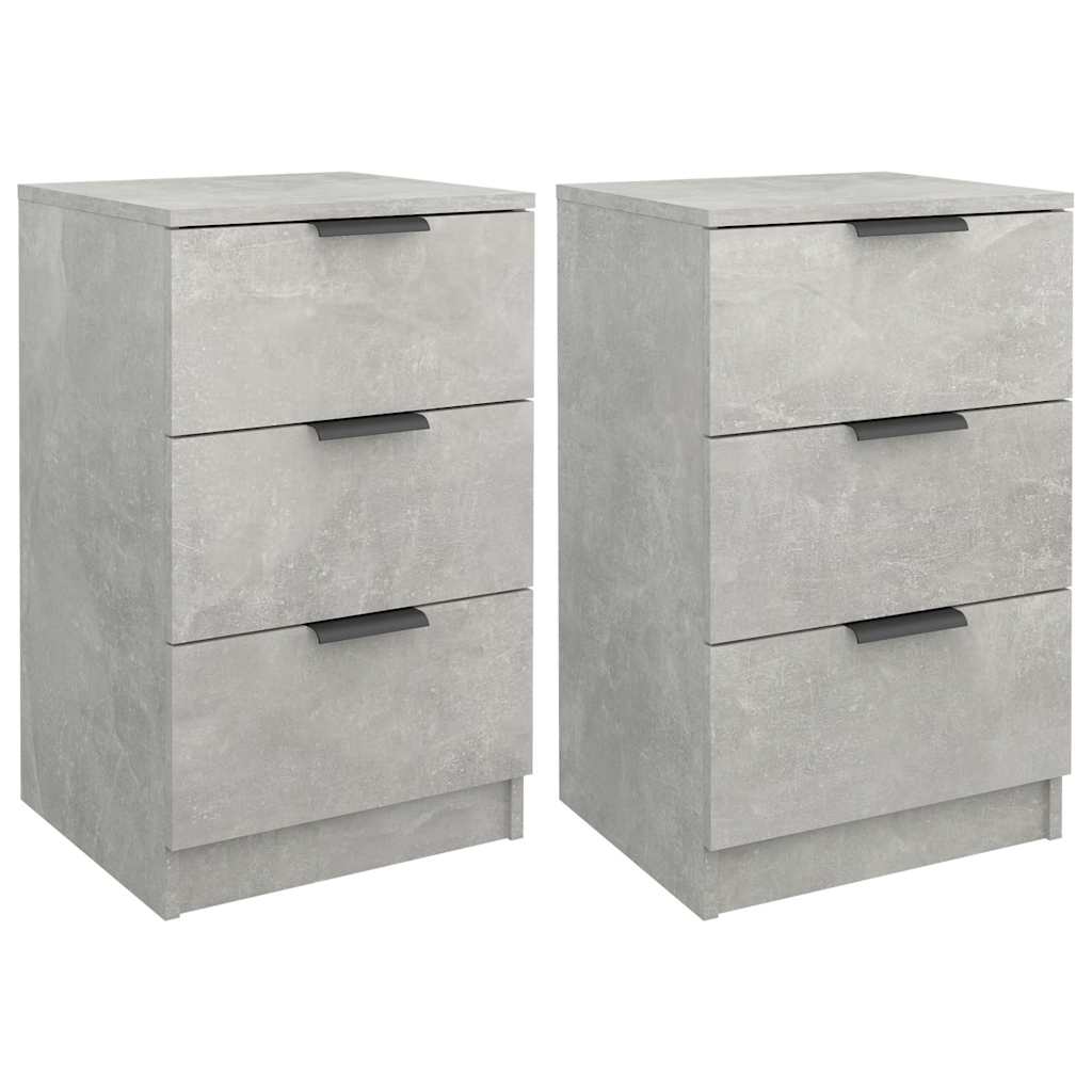 Vidaxl nachtkastjes 2 st 40x36x65 cm betongrijs