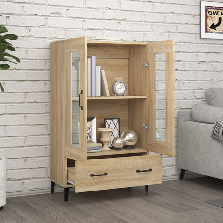 Vidaxl hoge kast 70x31x115 cm bewerkt hout sonoma eikenkleurig