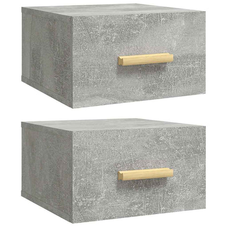 Vidaxl nachtkastjes 2 st wandgemonteerd 35x35x20 cm betongrijs